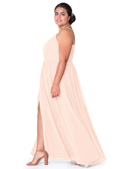 Azazie Cora Bridesmaid Dresses Pearl Pink A-Line Pleated Chiffon Dress image74