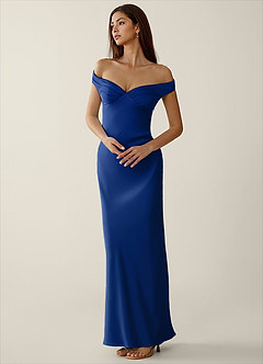 cobalt blue dress and accessories Royal Blue Velvet Pageant Dress with Cape and Rhinestone Shoulders – PG009  – Viniodress main image 0