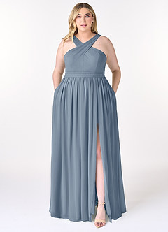 Azazie Elvira Bridesmaid Dresses Twilight A-Line Pleated Chiffon Dress image7
