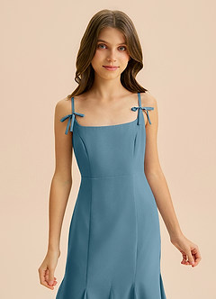 Azazie Evey Junior Abito Sirena in Chiffon Plissettato Bermuda image6