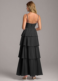 Azazie Alanna Bridesmaid Dresses Black A-Line Sweetheart Neckline Chiffon Dress image7