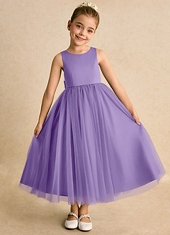 Azazie Solia Flower Girl Dresses Tahiti Ball-Gown Bow Tulle Dress image5
