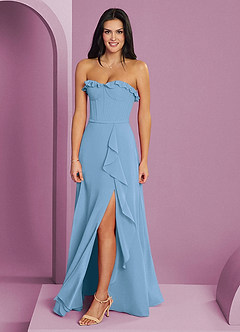 Barbie ♥ Azazie Bridesmaid Dresses Steel Blue A-Line Sweetheart Neckline Chiffon Dress image3