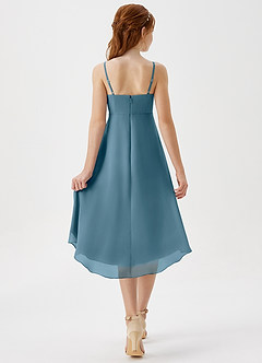 Azazie Mariam Junior Agave A-Line Pleated Chiffon Dress image2