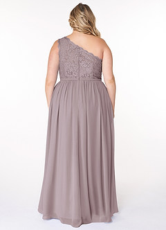 Azazie Demi Brautjungfernkleider A-Linie One-Shoulder Chiffon Kleid Dämmerung image8