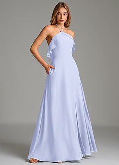 Azazie Cara Bridesmaid Dresses Lavender A-Line Ruched Chiffon Dress image4