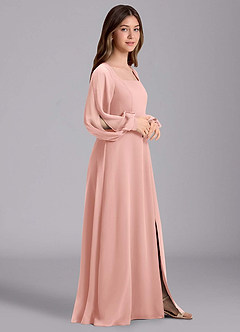 Azazie Bondi Junior Robe Trapèze en Mousseline de soie Blouson Rosette image4