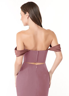 Azazie Lynnie Final Sale Vintage Mauve Mermaid Off the Shoulder Chiffon Convertible Dress image6