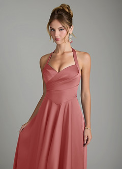 Azazie Tenaya Bridesmaid Dresses Antique Rose A-Line Sweetheart Neckline Stretch Satin Dress image3