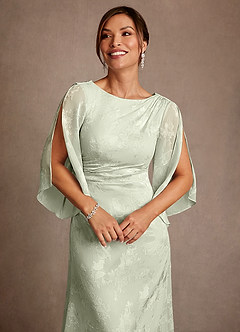 Azazie Anaheim 신부의 어머니 드레스 쉬스 주름진 플로럴 번아웃 플로어 길이 드레스 image5