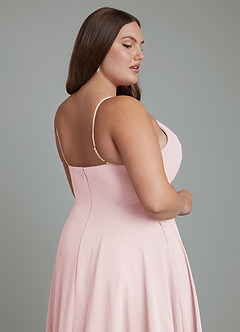 Azazie Amani Bridesmaid Dresses Blushing Pink A-Line Pleated Chiffon Dress image13