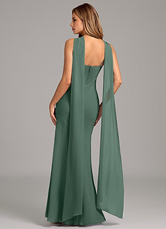 Azazie Kinsley Robes de demoiselle d'honneur Robe Sirène en Mousseline de soie Plissée Mousse De Mer image2