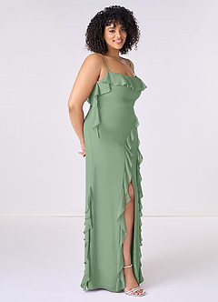 Barbie ♥ Azazie Bridesmaid Dresses Matcha Sheath Bow Chiffon Dress image9
