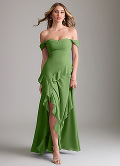 Azazie Sloane Bridesmaid Dresses Basil A-Line Sweetheart Neckline Chiffon Dress image5
