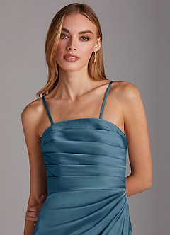 Azazie Lexie Final Sale Bermuda Sheath Strapless Stretch Satin Convertible Dress image2