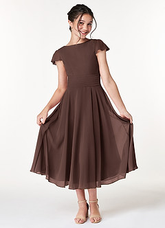 Azazie Payton Junior Ganache A-Line Bow Chiffon Dress image3