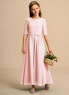 Azazie Pippin Junior Formal Flower Girl Klänningar Klä A-Line i Spets image1