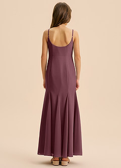 Azazie Evey Junior Abito Sirena in Chiffon Plissettato Sangria image2