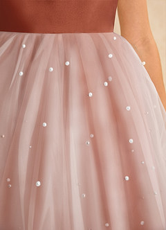 Azazie Esme Flower Girl Dresses Auburn Ball-Gown Bow Tulle Dress image9