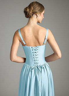 Azazie Evadina Suknie dla druhen Linia A Gorset Satyna elastyczna Do ziemi Sukienka image6