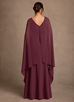 Azazie Liddie vestidos de madre de la novia Vestido de Cabernet de Gasa de Corte en A con Plisado image4