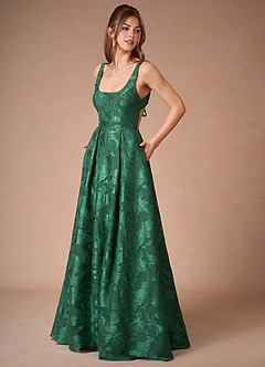 Althea Dark Green Tie-Back Maxi Dress image5