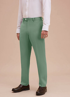 front Ethan Matcha Raffinerade vävda klänningsbyxor