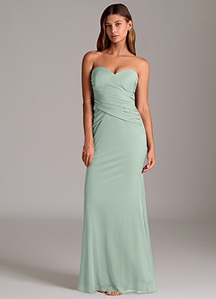 Azazie Katelyn Brudtärnklänningar Klä av Tubklänning i Maska Axelbandslös Agave Konvertibel image6