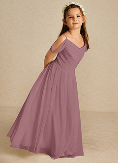 Azazie Chelle Flower Girl Dresses Vintage Mauve A-Line Pleated Chiffon Dress image5