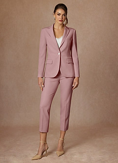 front Kennedy Zakurzona Róża Spodnie Wizytowe Ze Stretchem I Strukturą