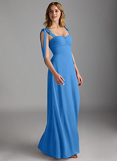 Azazie Lizet Bridesmaid Dresses Blue Jay A-Line Sweetheart Neckline Chiffon Dress image3