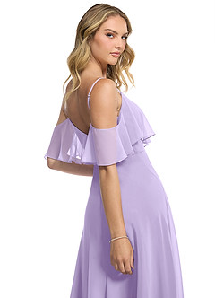 Azazie Jean Suknie dla druhen Linia A Szyfon Do ziemi Sukienka image7