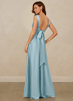 Christian Siriano Bridal for Azazie 1001 Robes de demoiselle d'honneur Robe Trapèze en Satin extensible Encolure en Forme de Cœur Bleu Maussade image2