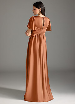 Azazie Verna Abiti da damigella d'onore premaman Abito A-Line Increspato Raso Elasticizzato Floor-Length image2