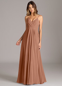 Azazie Amani Suknie dla druhen Linia A Pofałdowany Szyfon Do ziemi Sukienka image4