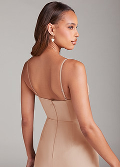 Azazie Maci Bridesmaid Dresses English Rose Sheath Pleated Chiffon Dress image6