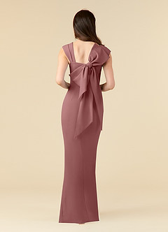 Azazie Ellen Mother of the Bride Dresses Desert Rose Sheath Side Slit Stretch Crepe Dress image7