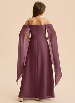 Azazie Moana Junior Linia A Pofałdowany Szyfon Długość podłogi Młodsza druhna Sukienka image5