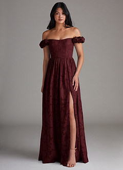 wine colored fall dress Wine Color One Shoulder Long Sleeve Dress style LD 4296
