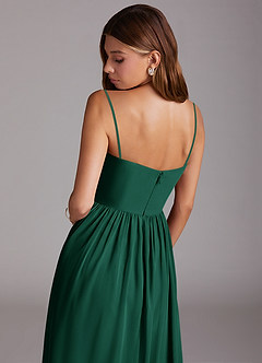 Azazie Calianna Bridesmaid Dresses Emerald A-Line Off the Shoulder Chiffon Convertible Dress image8