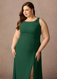 Azazie Galvan Mother of the Bride Dresses Dark Green A-Line Sequins Chiffon Dress image13