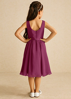 Azazie Ari Flower Girl Dresses Mulberry A-Line Sleeveless Chiffon Dress image6
