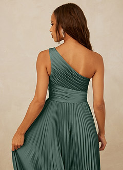 Christian Siriano Bridal for Azazie 1008 Bridesmaid Dresses Sea Moss A-Line One Shoulder Stretch Satin Dress image6