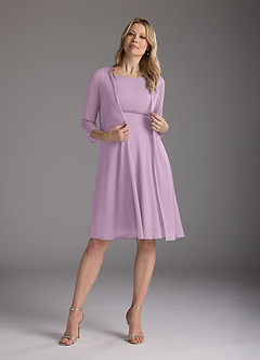 Azazie Sunny Final Sale Wisteria A-Line Pleated Mesh Dress image2