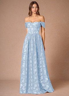 Hazel Powder Blue Pleated Maxi Prom Dress image3