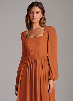 Azazie Maree Bridesmaid Dresses Cinnamon A-Line Corset Chiffon Dress image7