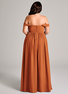 Azazie Calianna Bridesmaid Dresses Cinnamon A-Line Off the Shoulder Chiffon Convertible Dress image15