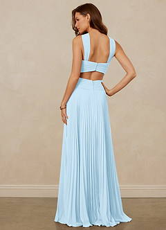 Christian Siriano Bridal for Azazie 1009 Brautjungfernkleider A-Linie Plissee Chiffon Kleid Himmelblau image4