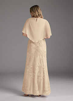 Azazie Whilhelmina At-home Try On Dresses Stormy Mermaid Lace Chiffon Dress image6