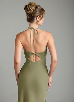Azazie Mae Brautjungfernkleider Meerjungfrau-Linie Plissee Stretch-Satin Kleid Pistazie image2